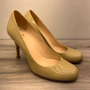 Kate Spade Karolina Patent Pump High Heels Nude/tan Size 5 B Cheetah‎
